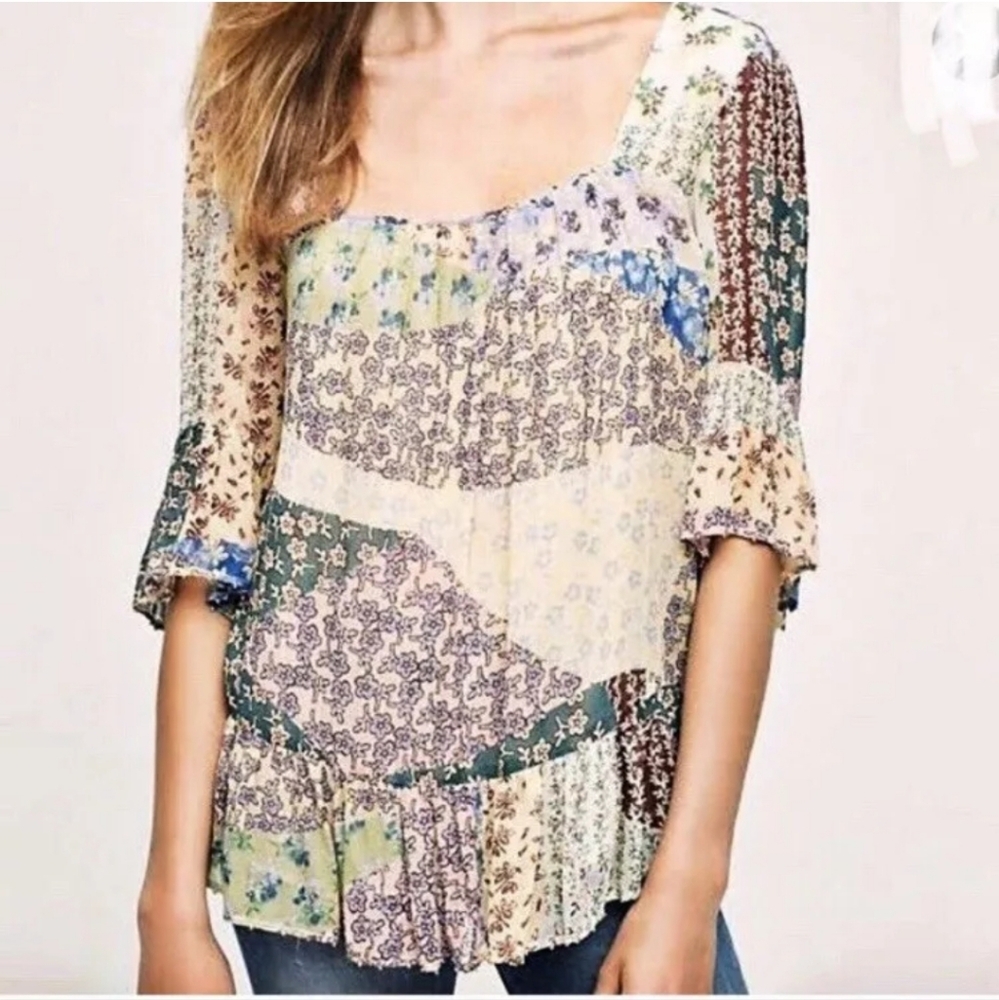 Floral Patchwork Women's Top